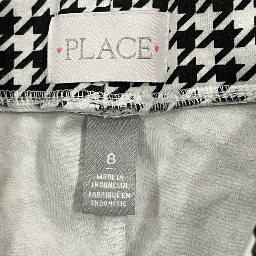 Girls Black and White Houndstooth Pants size 8